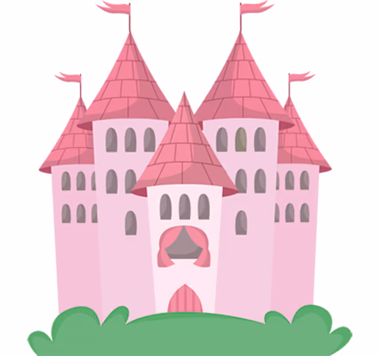 Tenda a rullo cameretta castello rosa - TenStickers