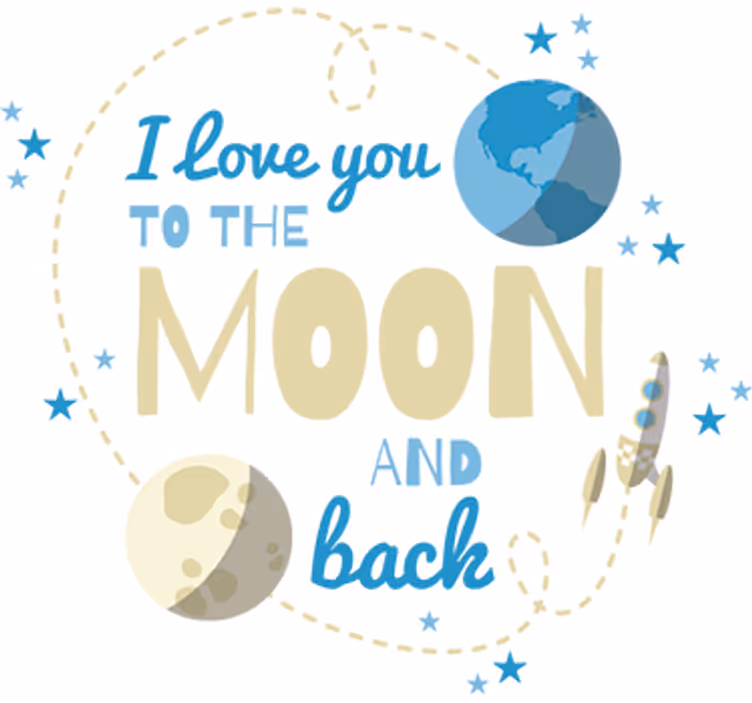 Tenda a rullo cameretta ti amo fino alla luna - TenStickers