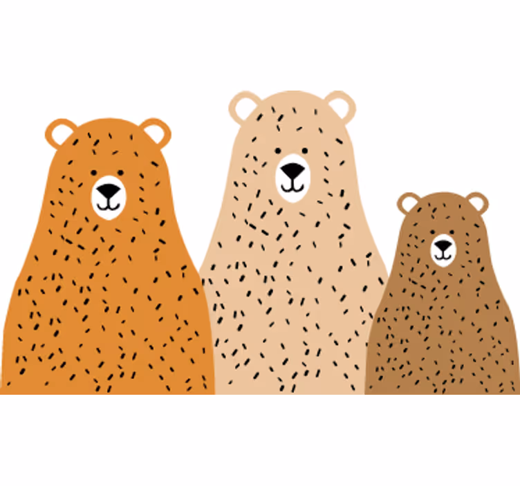 Tenda a rullo cameretta tre amici orso - TenStickers