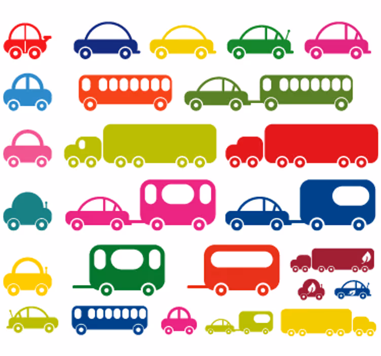 Tenda a rullo cameretta adesivi collezione veicoli - TenStickers