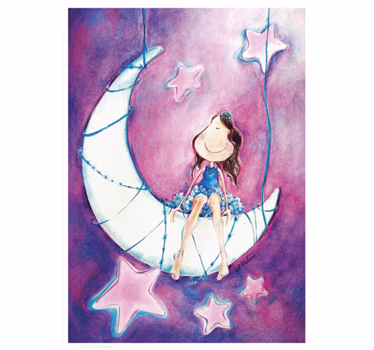 Tenda a rullo cameretta adesivo luna lol malone - TenStickers