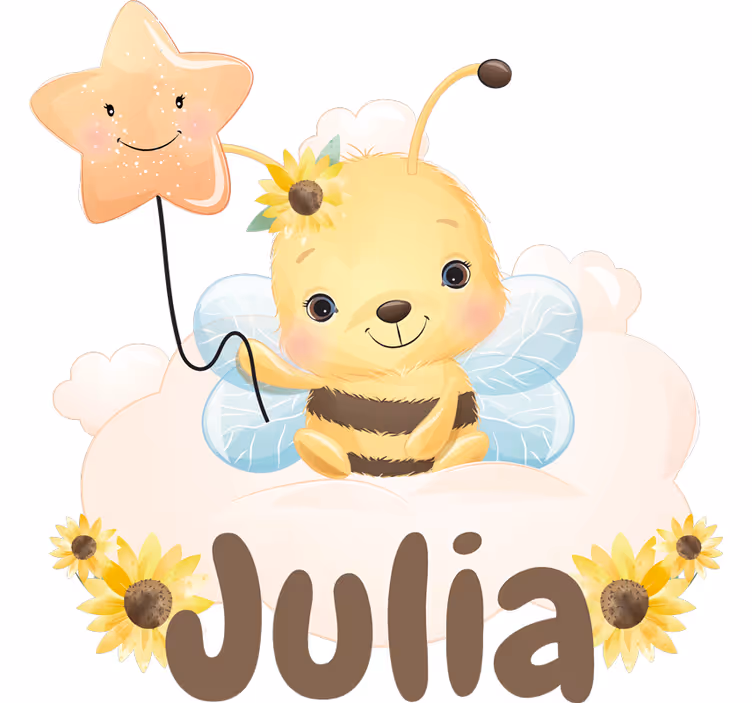 Tenda a rullo cameretta api carine con nome - TenStickers