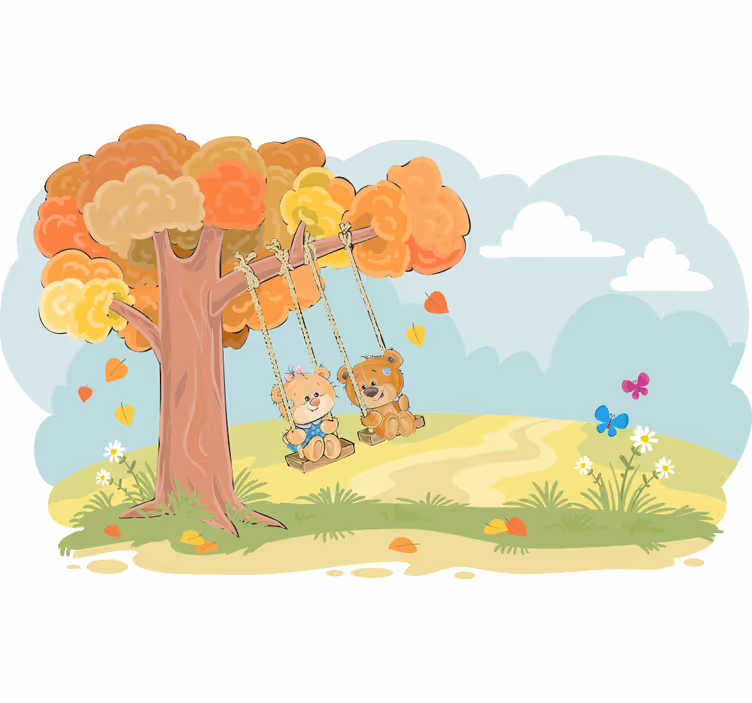 Tenda a rullo cameretta orsetti nel bosco - TenStickers