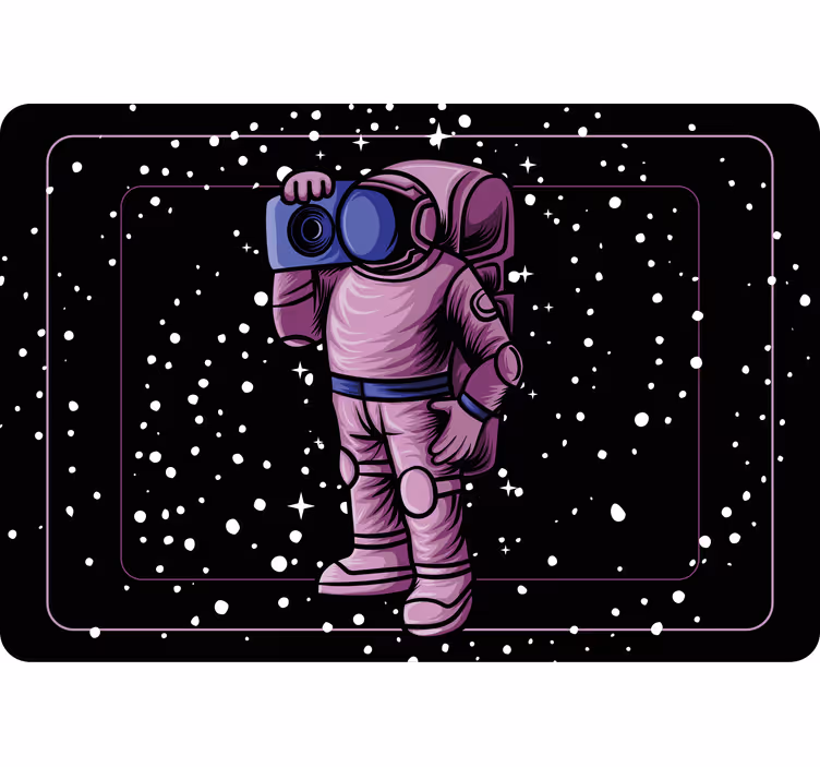 Tenda a rullo cameretta astronauta con nastro radio - TenStickers