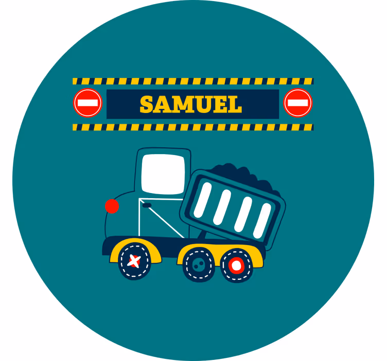 Tenda a rullo cameretta camion da costruzione personalizzato - TenStickers