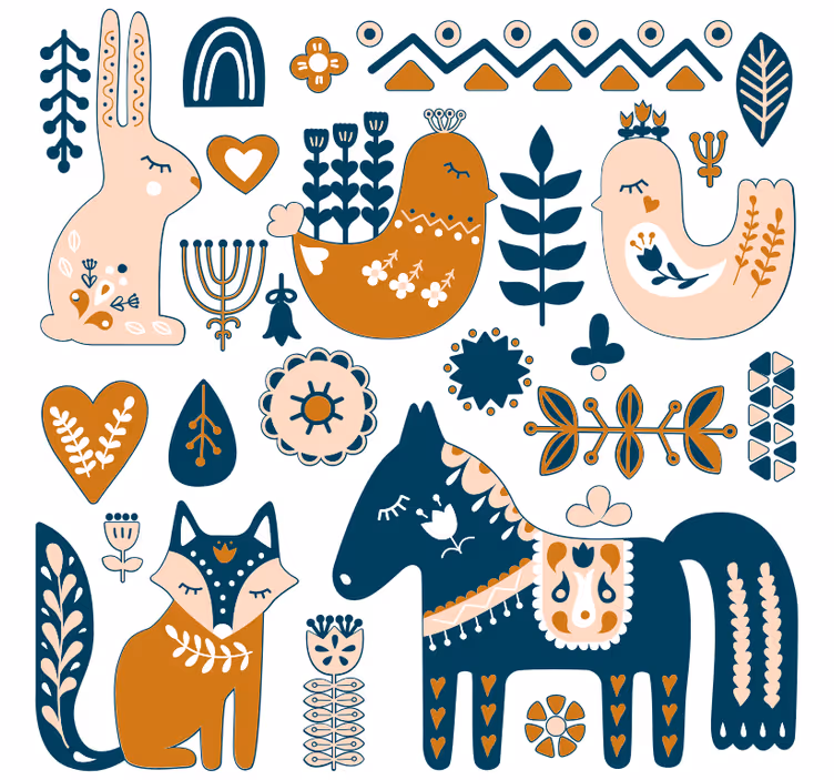Tenda a rullo cameretta animali della foresta stile nordico - TenStickers