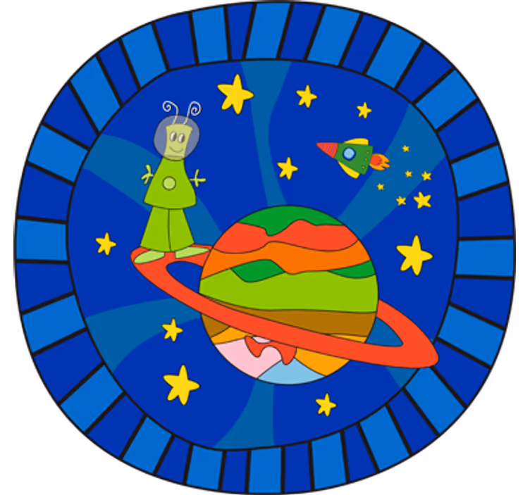 Tenda a rullo cameretta aliena verde - TenStickers