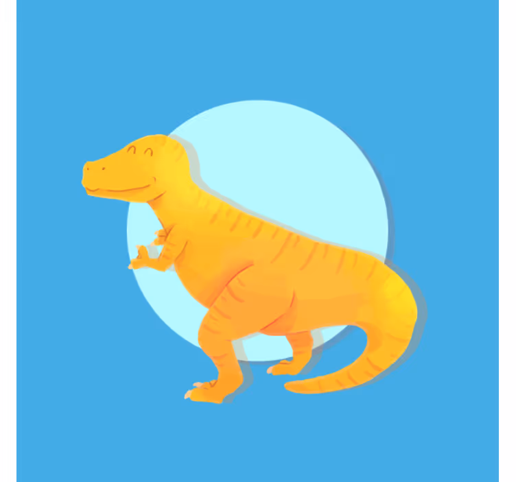 Tenda a rullo cameretta dinosauro t-rex giallo nordico - TenStickers
