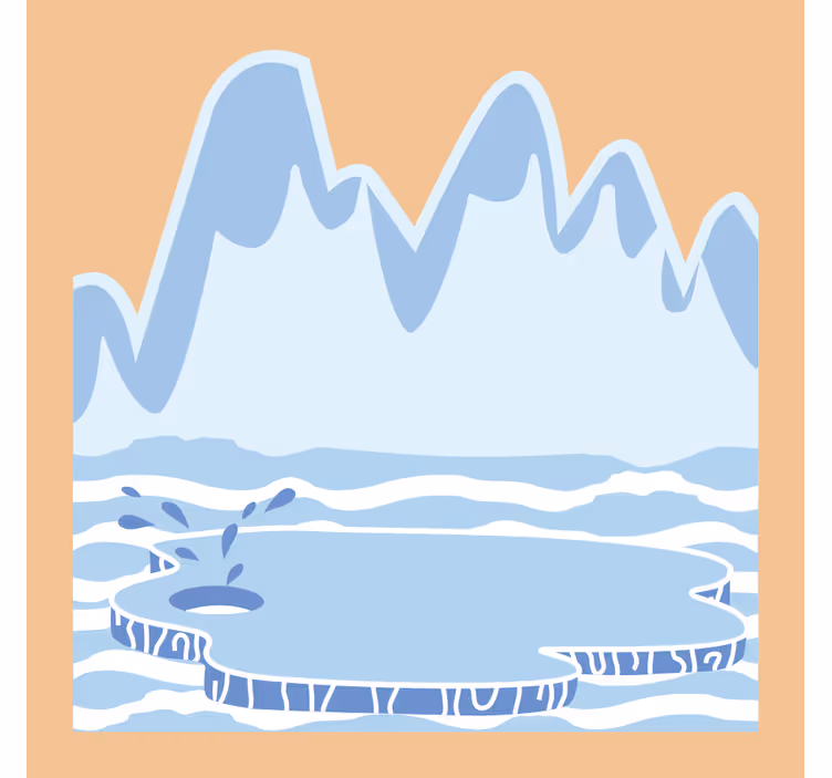 Tenda a rullo cameretta montagne di ghiaccio blu - TenStickers