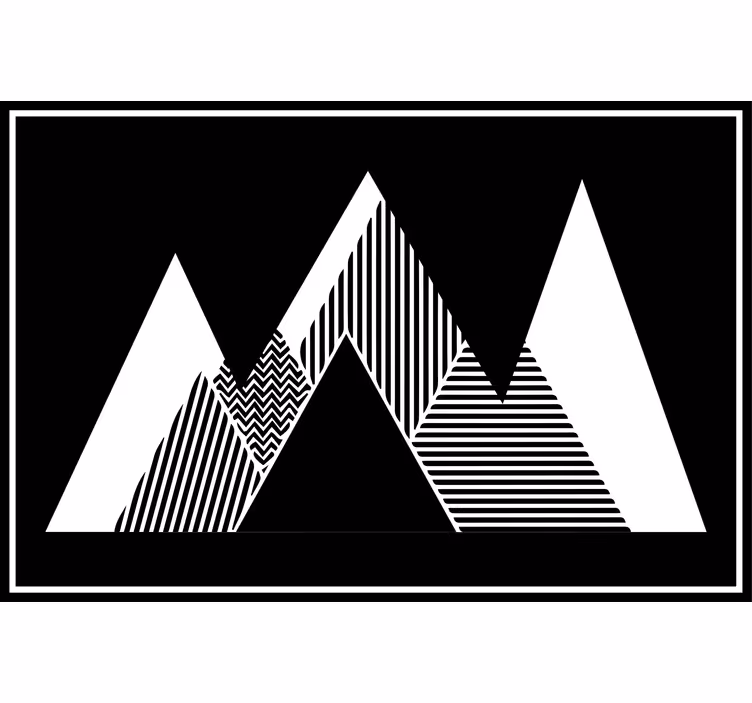 Tenda a rullo cameretta montagne striate bianche e nere - TenStickers