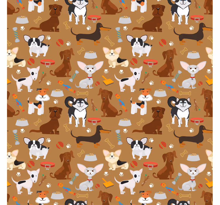 Tenda a rullo cameretta con diversi cuccioli carini - TenStickers