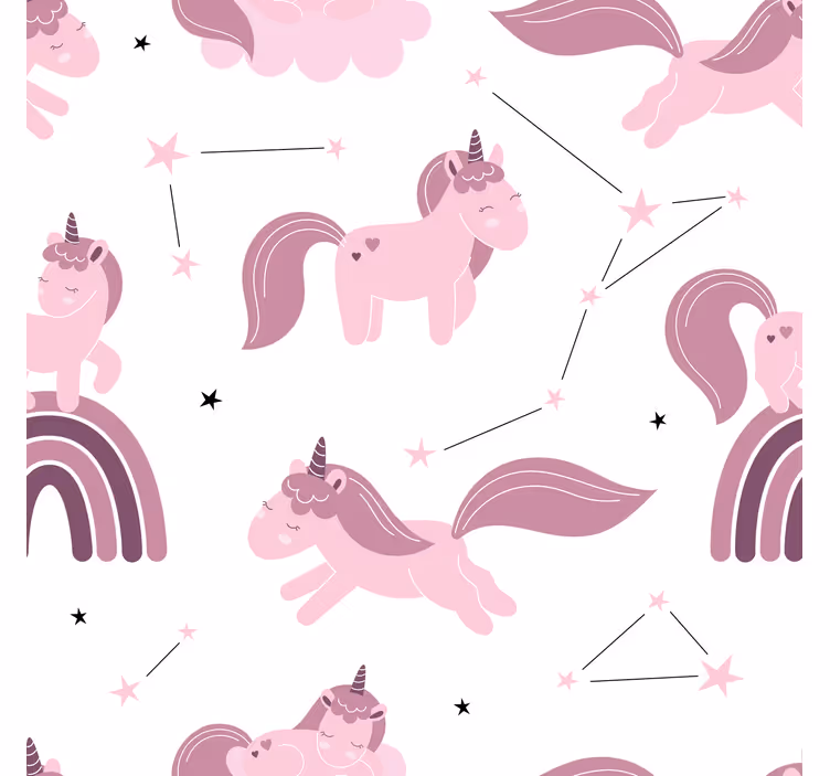 Tenda a rullo cameretta unicorni divertenti e stelle - TenStickers