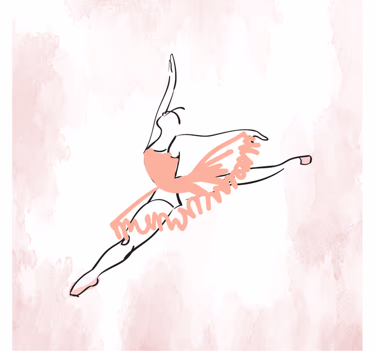 Tenda a rullo cameretta ballerina danza lineare - TenStickers