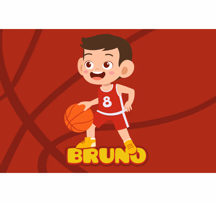 Tenda a rullo cameretta giocatore di basket con nome - TenStickers