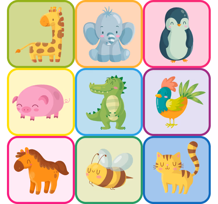 Tenda a rullo cameretta adesivi animali per mobili - TenStickers