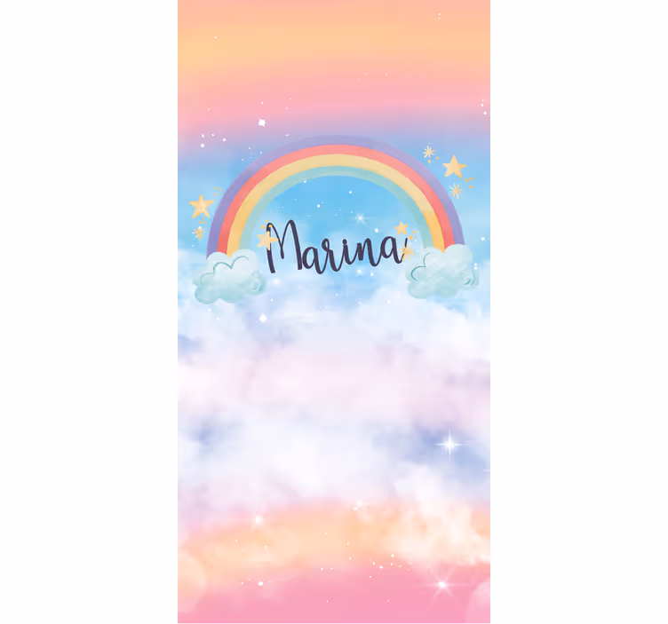 Tenda a rullo cameretta arcobaleno con nuvole belle - TenStickers