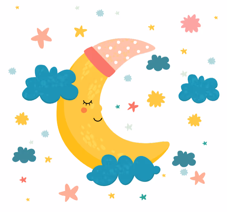 Tenda a rullo cameretta sonno tra luna e stelle - TenStickers