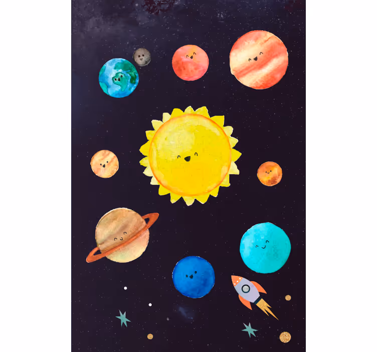 Tenda a rullo cameretta sistema solare per bambini - TenStickers
