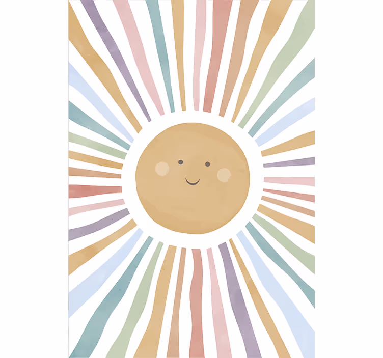 Tenda a rullo cameretta sole felice - TenStickers