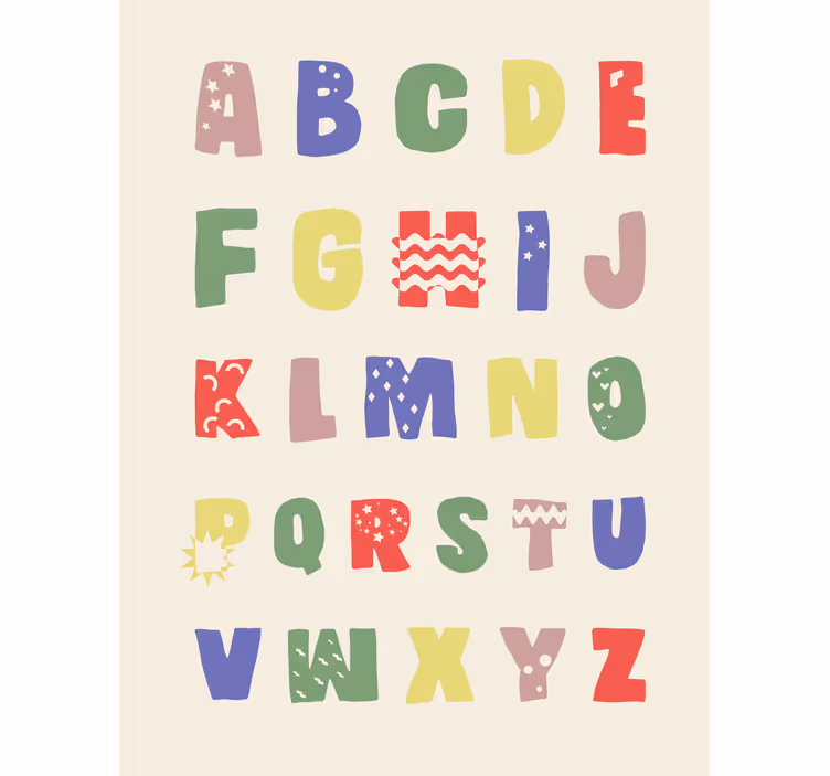 Tenda a rullo cameretta a lettere geometriche - TenStickers