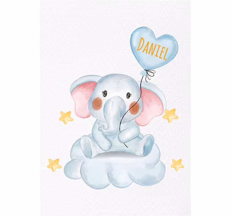 Tenda a rullo cameretta elefante carino con palloncino - TenStickers