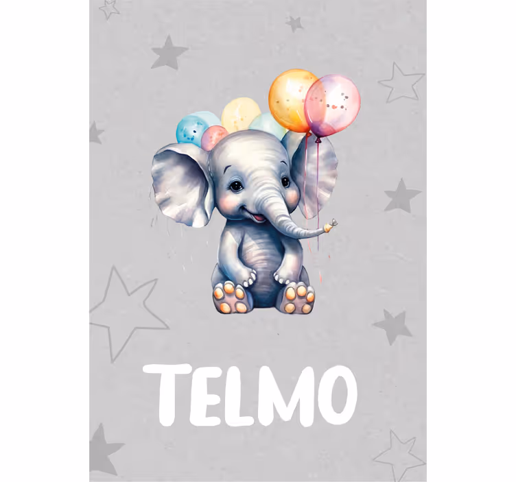 Tenda a rullo cameretta elefantino con palloncini - TenStickers
