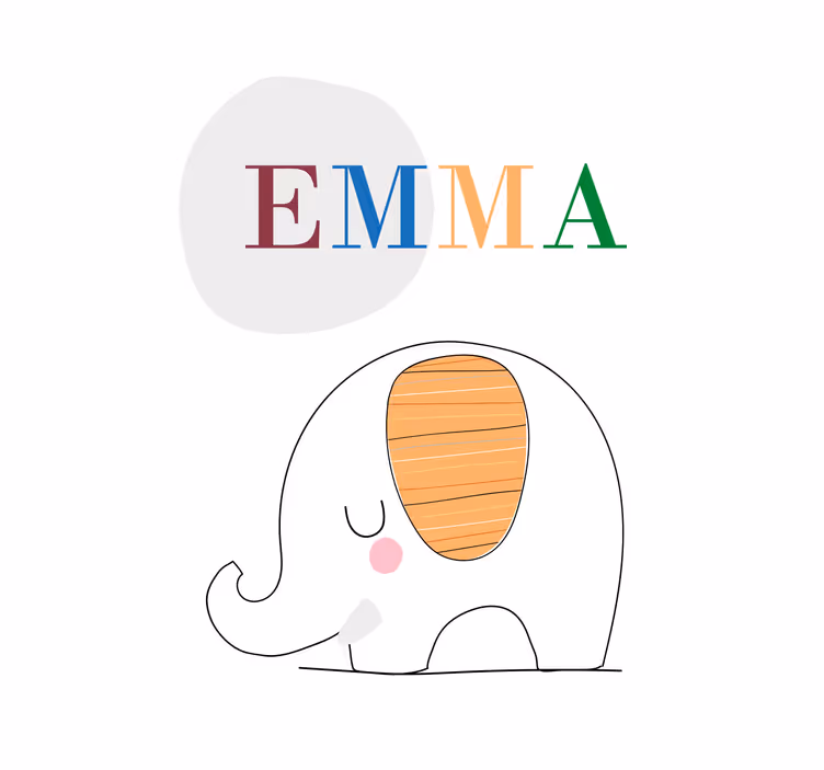 Tenda a rullo cameretta elefante baby personalizzato - TenStickers