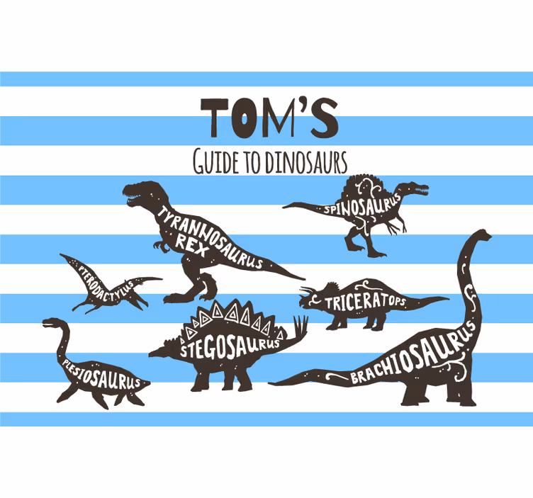 Tenda a rullo cameretta nomi dinosauri personalizzati - TenStickers