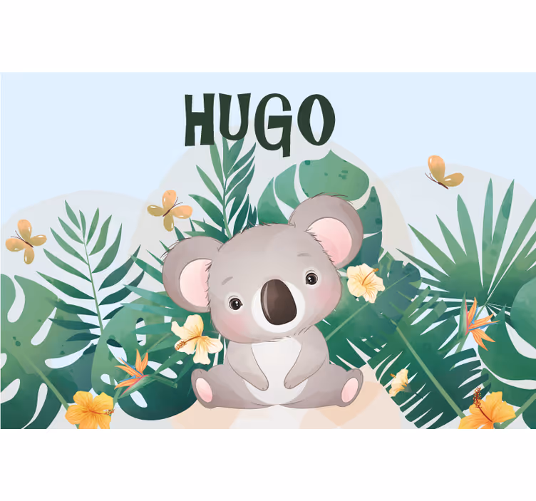 Tenda a rullo cameretta koala carino con nome - TenStickers