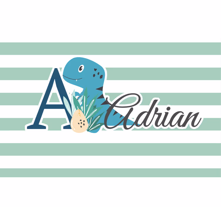 Tenda a rullo cameretta animali carini dino con nome - TenStickers