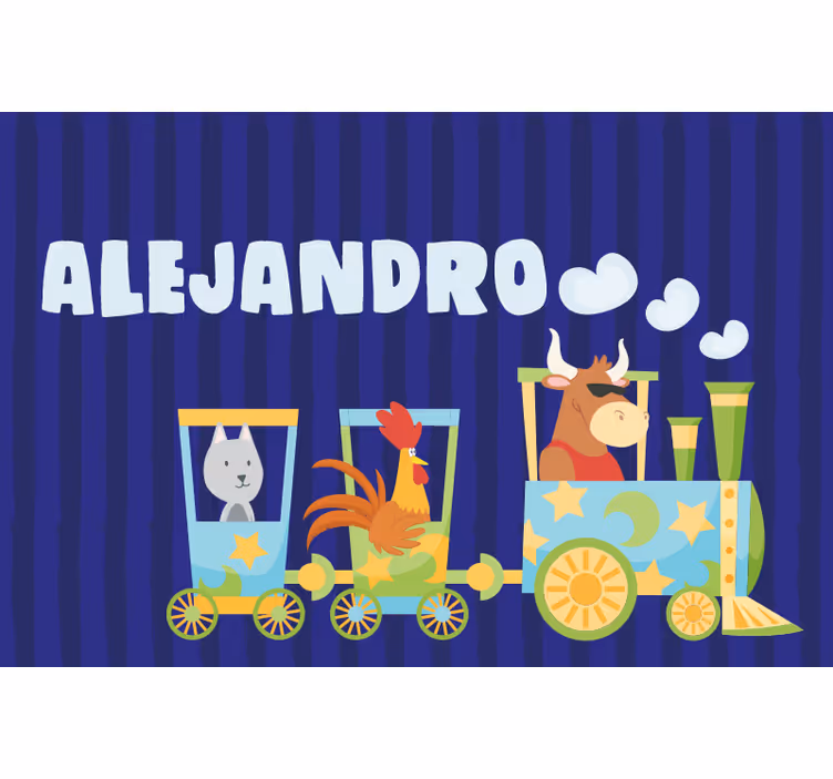 Tenda a rullo cameretta sottopiatto personalizzato treno - TenStickers