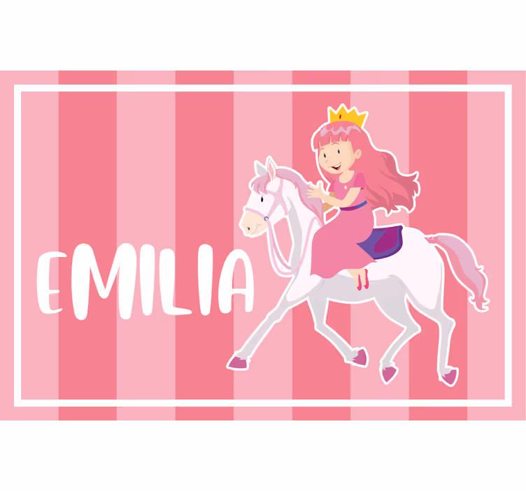 Tenda a rullo cameretta principessa rosa a cavallo - TenStickers