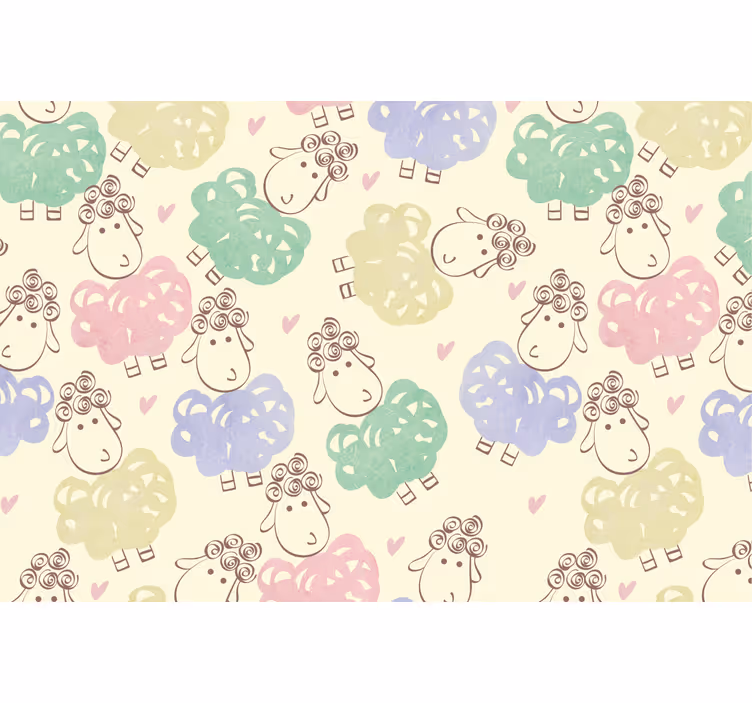 Tenda a rullo cameretta motivo pecorella doodle - TenStickers