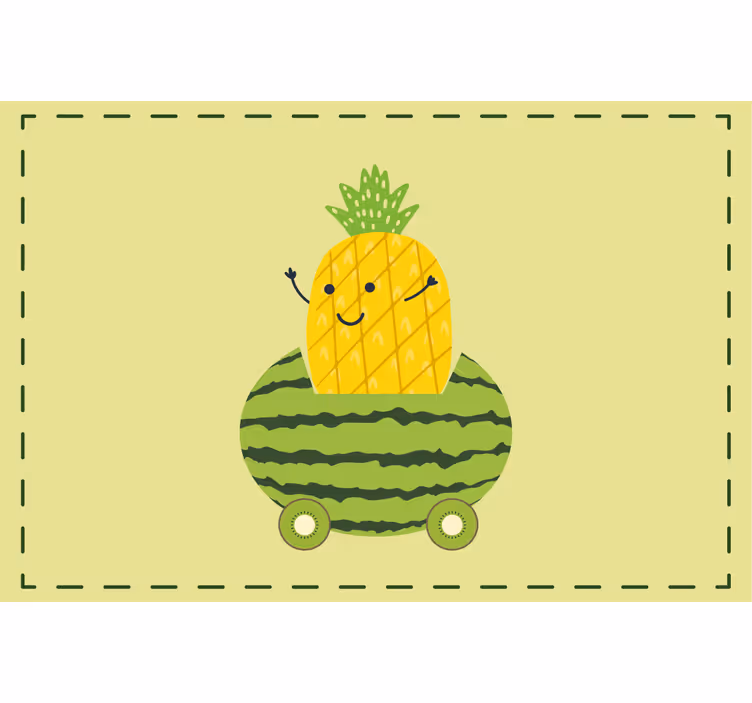 Tenda a rullo cameretta ananas divertente auto - TenStickers