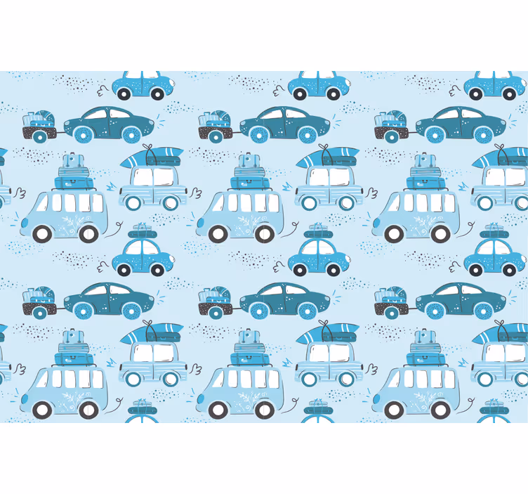 Tenda a rullo cameretta veicoli blu stile nordico - TenStickers