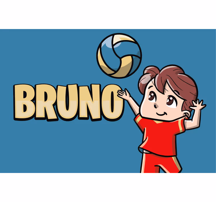 Tenda a rullo cameretta giocatore di volley con nome - TenStickers