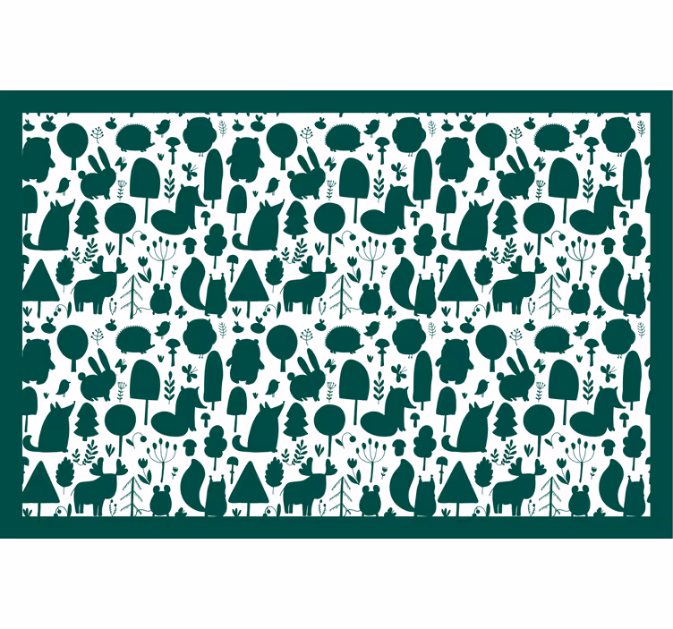 Tenda a rullo cameretta silhouette animali selvatici - TenStickers