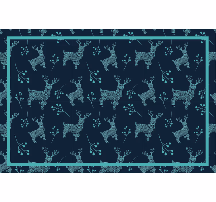Tenda a rullo cameretta animali selvatici con renne handmade - TenStickers