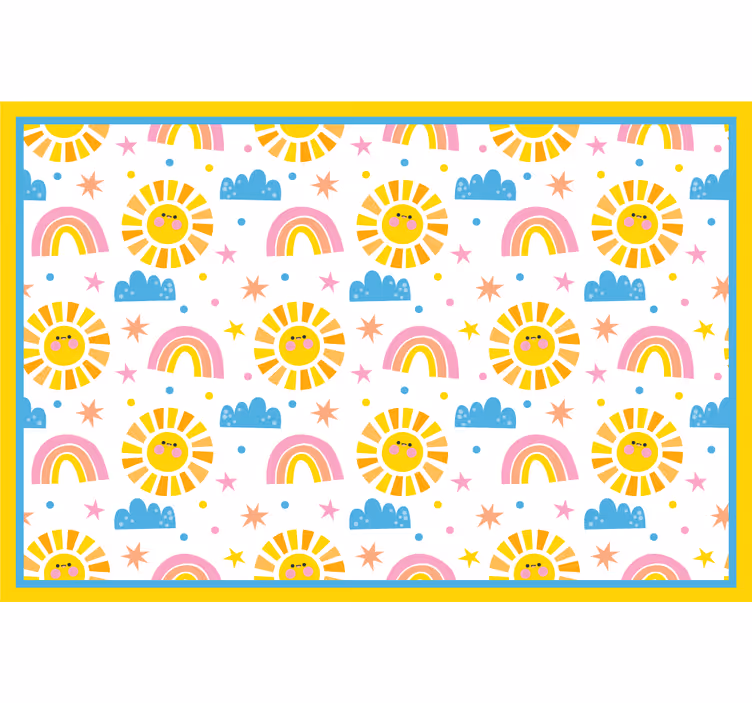 Tenda a rullo cameretta arcobaleni soli e nuvole - TenStickers