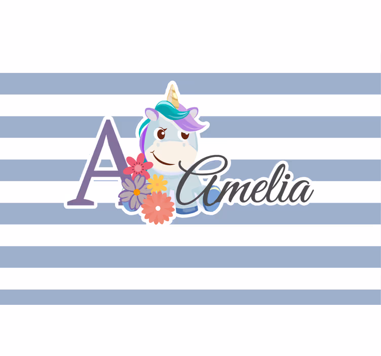 Tenda a rullo cameretta animali carini unicorno nome - TenStickers
