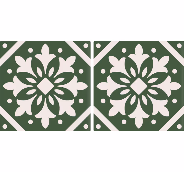Tenda a rullo cucina motivi cementine su sfondo verde - TenStickers