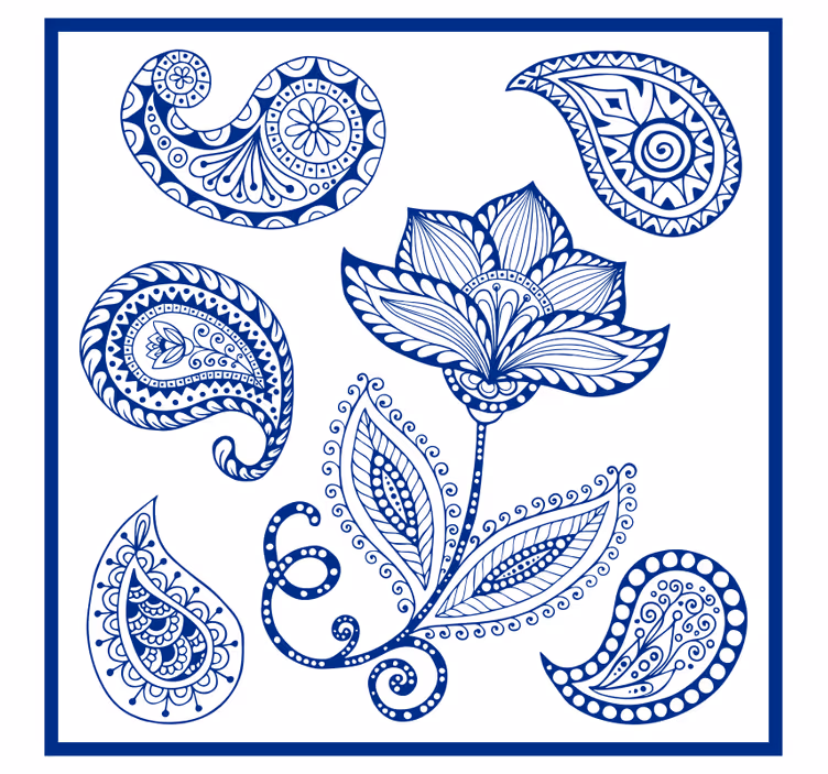 Tenda a rullo cucina paisley e fiori - TenStickers