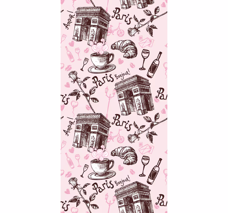 Tenda a rullo cucina parigi romantica - TenStickers