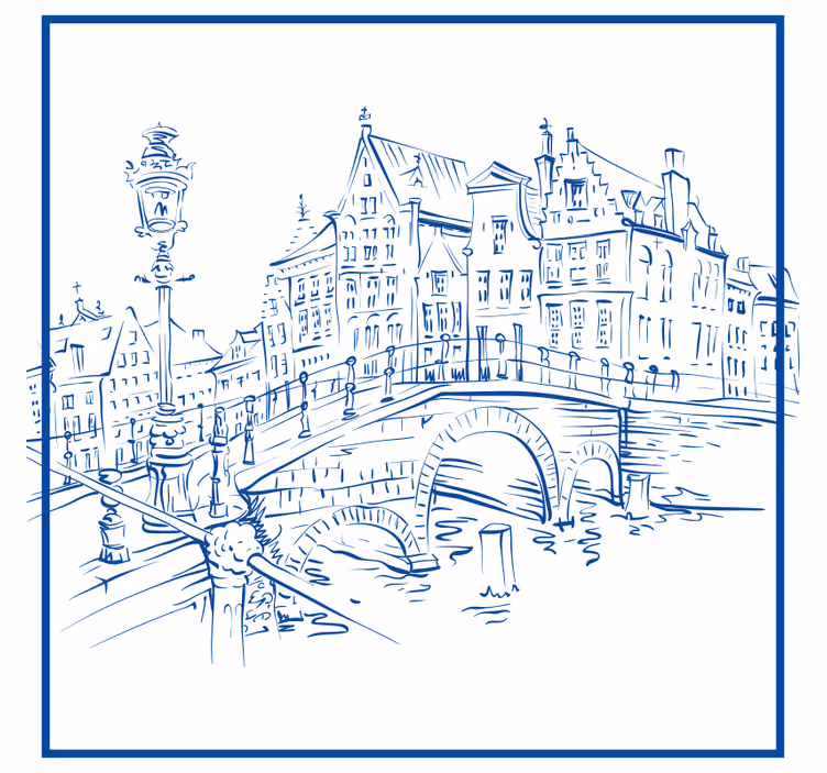 Tenda a rullo cucina case dei canali blu di delft - TenStickers