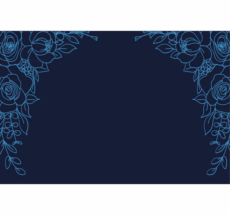 Tenda a rullo blu fiori blu navy - TenStickers