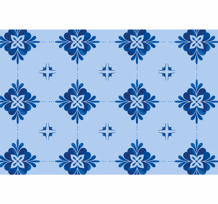 Tenda a rullo blu piastrelle blu a spirale - TenStickers