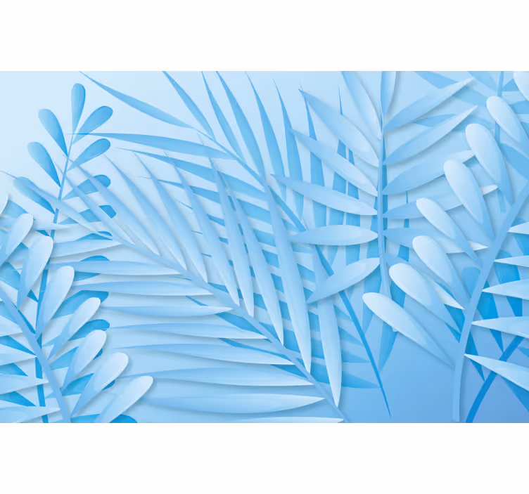 Tenda a rullo blu sottopiatto fiori blu sfumati - TenStickers