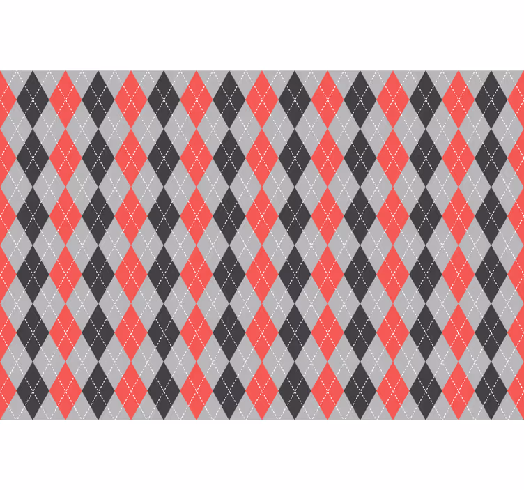 Tenda a rullo rossa con diamanti rossi e grigi - TenStickers