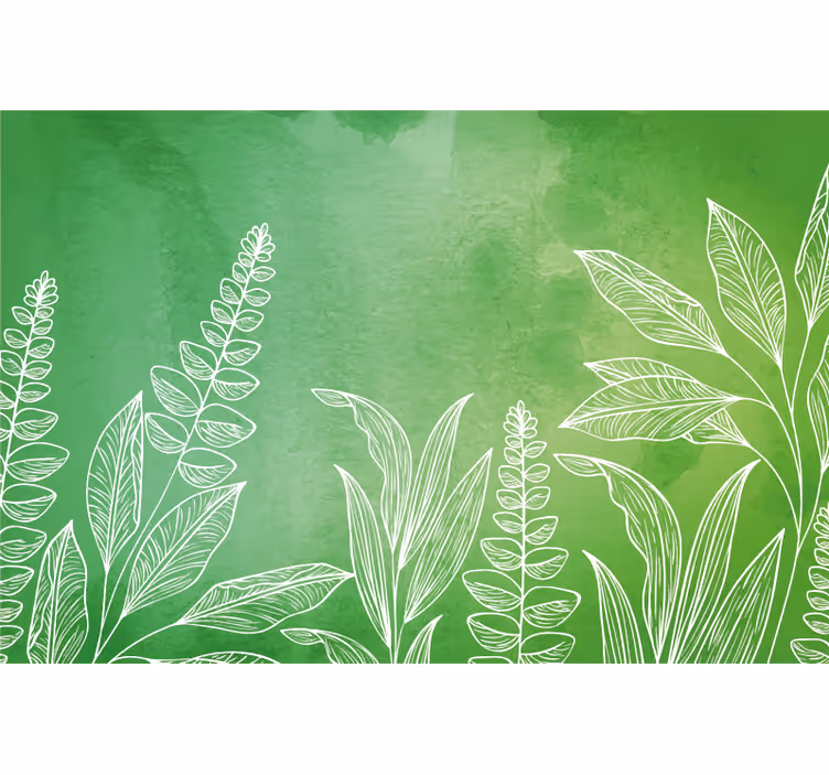 Tenda a rullo verde colore verde originale con foglie - TenStickers