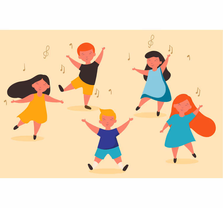 Tenda a rullo beige danza dei bambini - TenStickers